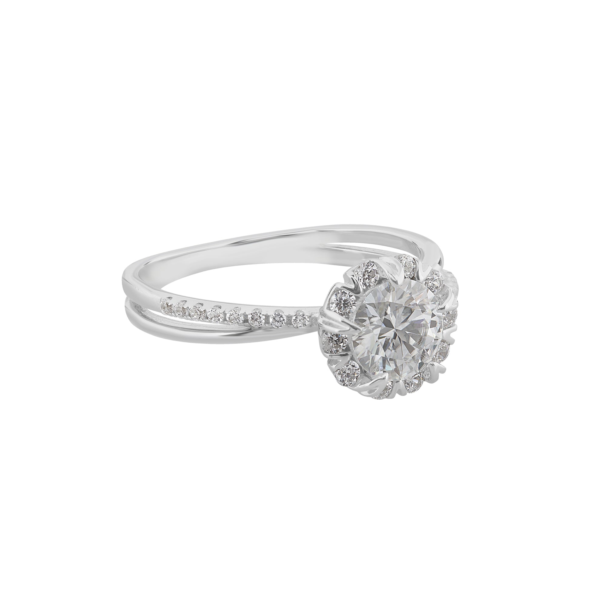 2-carat round white moissanite gemstone