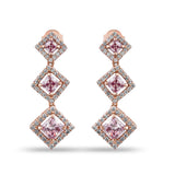 Three-Layered Moissanite Drop Earrings