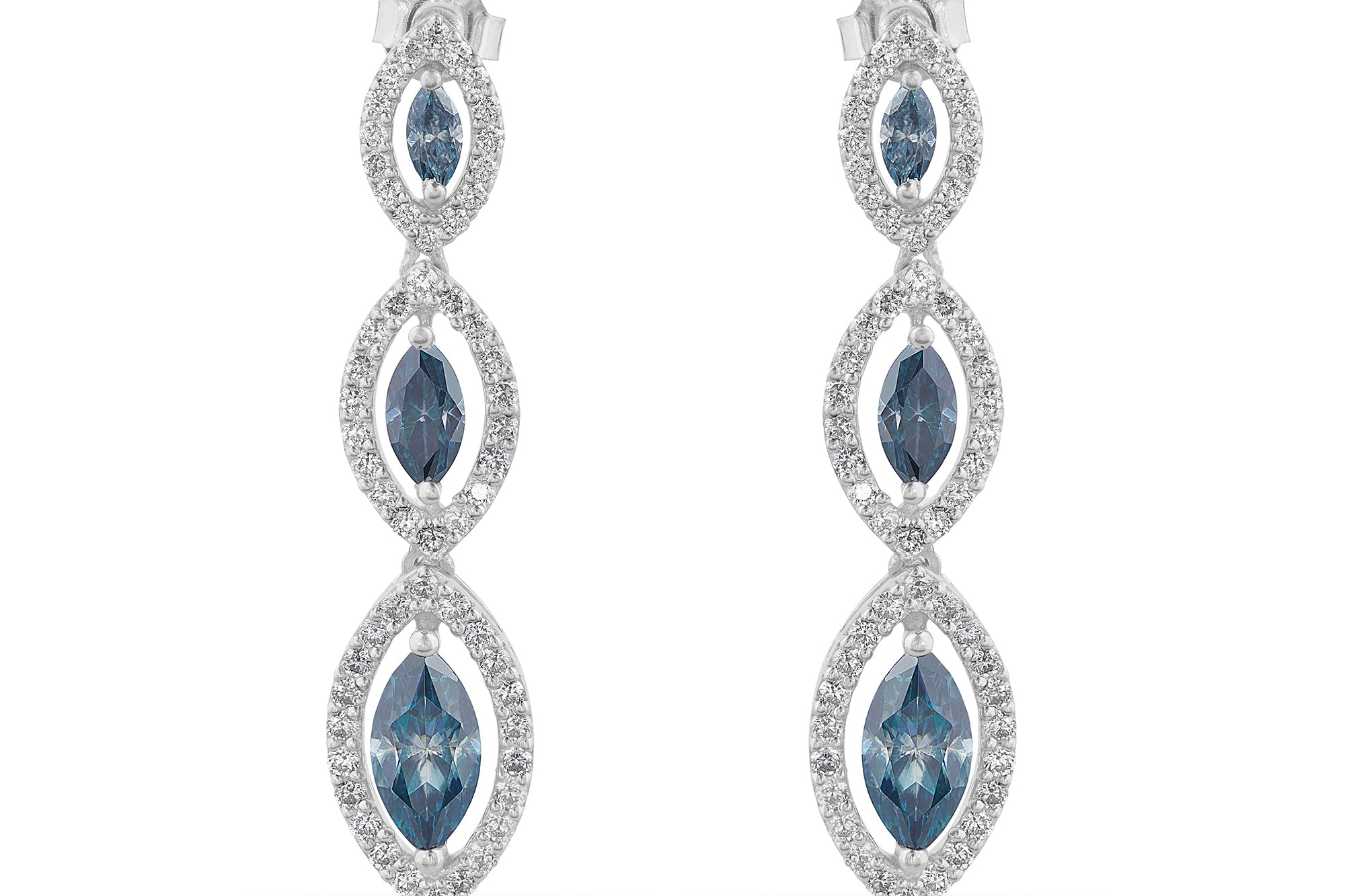 Elegant Marquise Cut Moissanite Drop Earrings