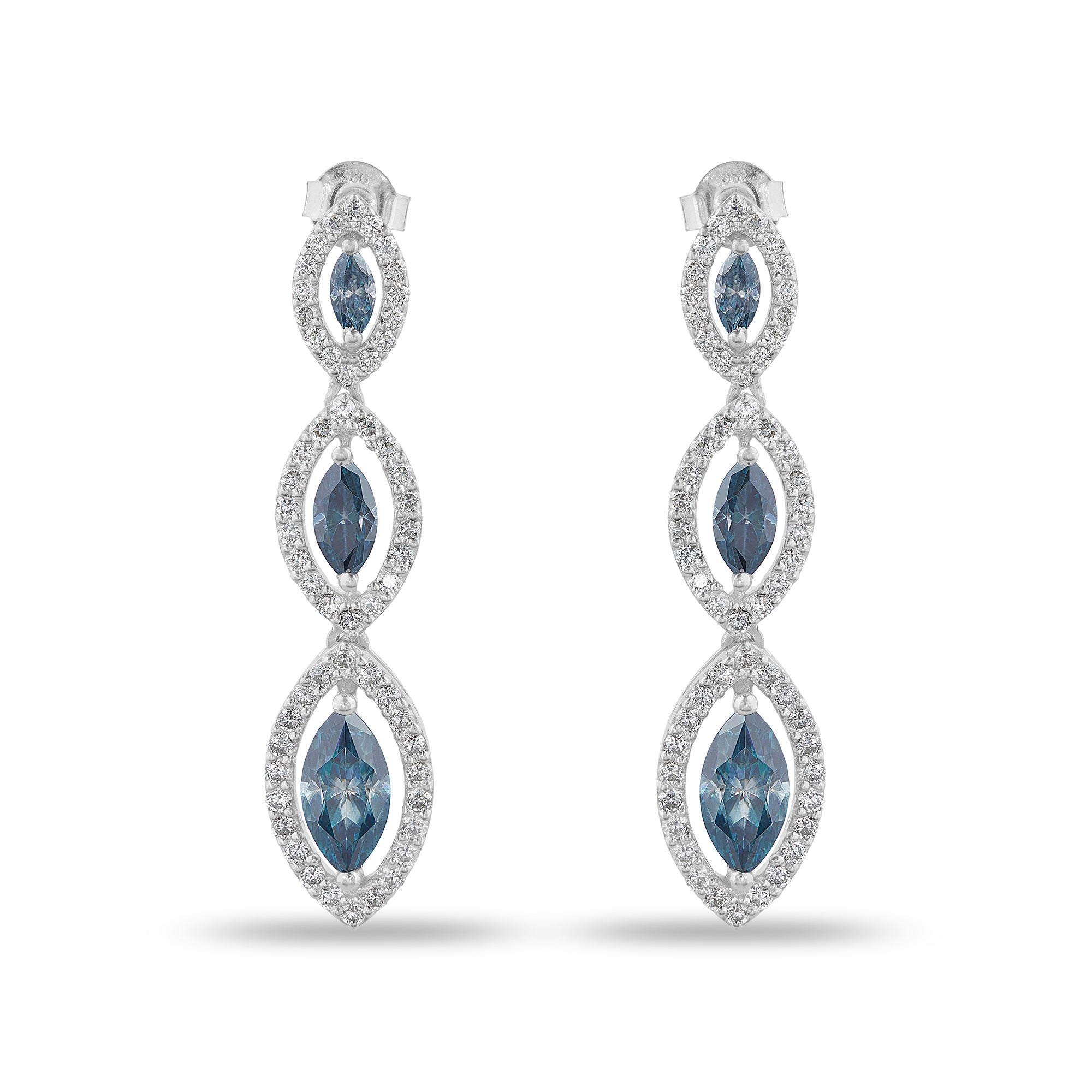 Elegant Marquise Cut Moissanite Drop Earrings