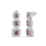 Blush Pink Moissanite Drop Earrings