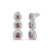 Blush Pink Moissanite Drop Earrings