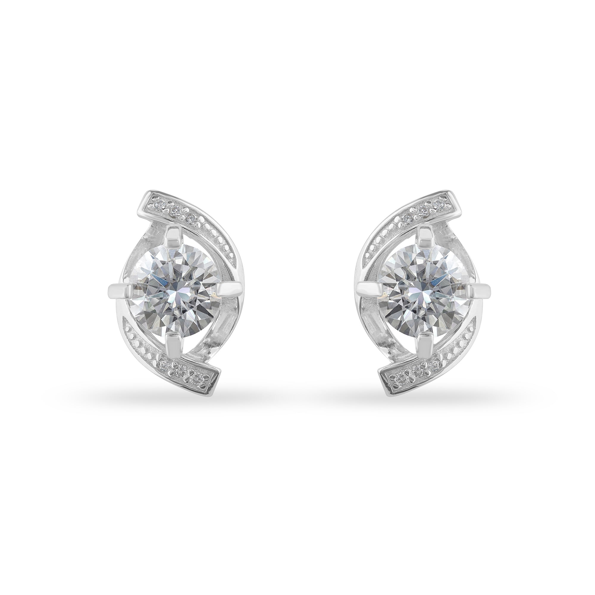 Twisted Moissanite Stud Earrings