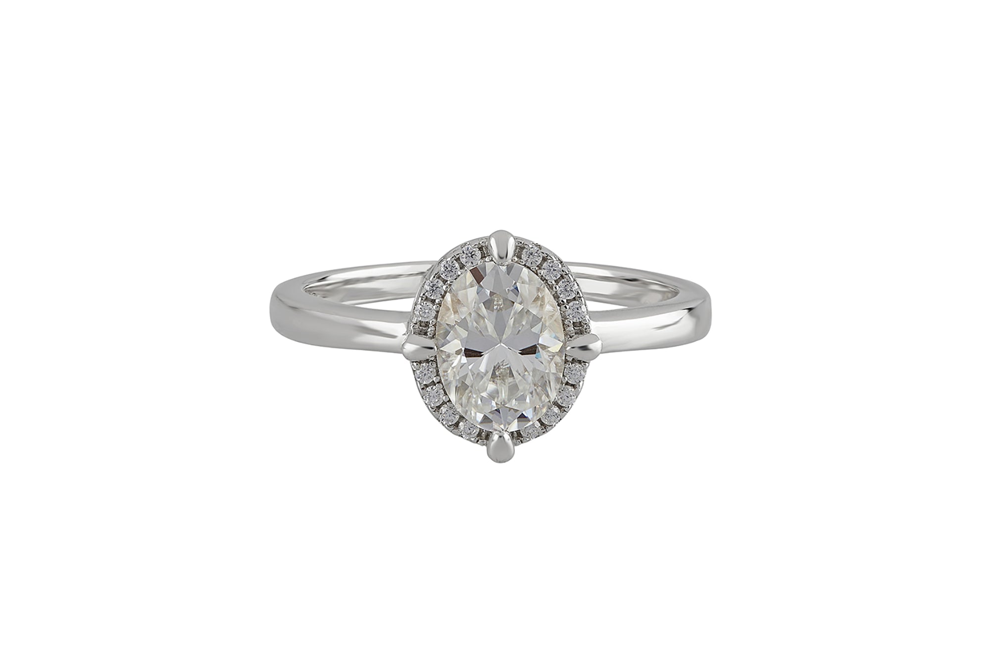 Solitaire Moissanite Ring in Sterling Silver