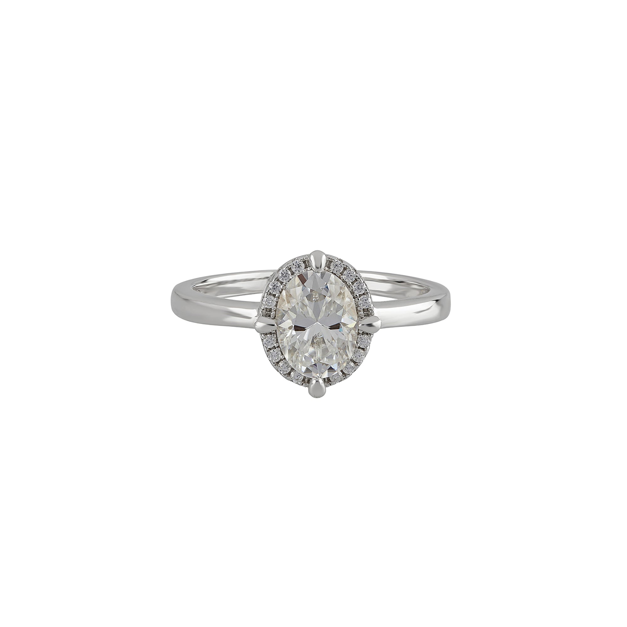 Solitaire Moissanite Ring in Sterling Silver