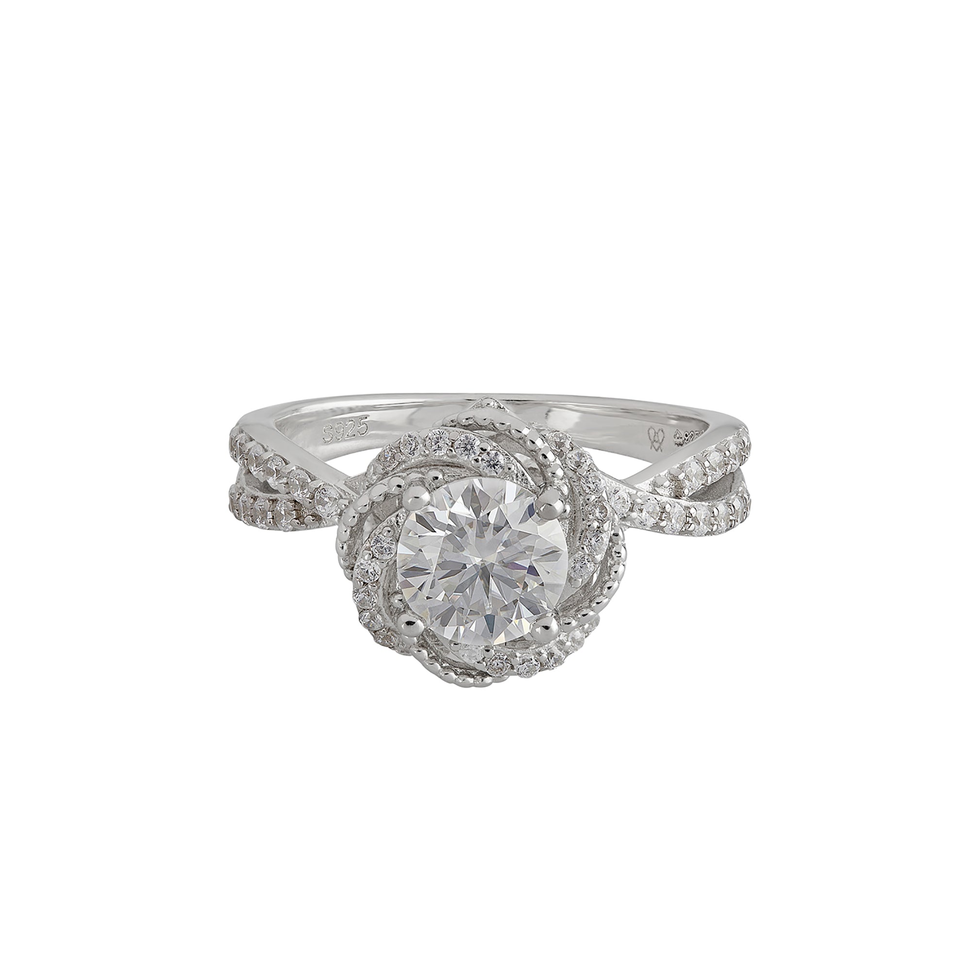 silver rose ring