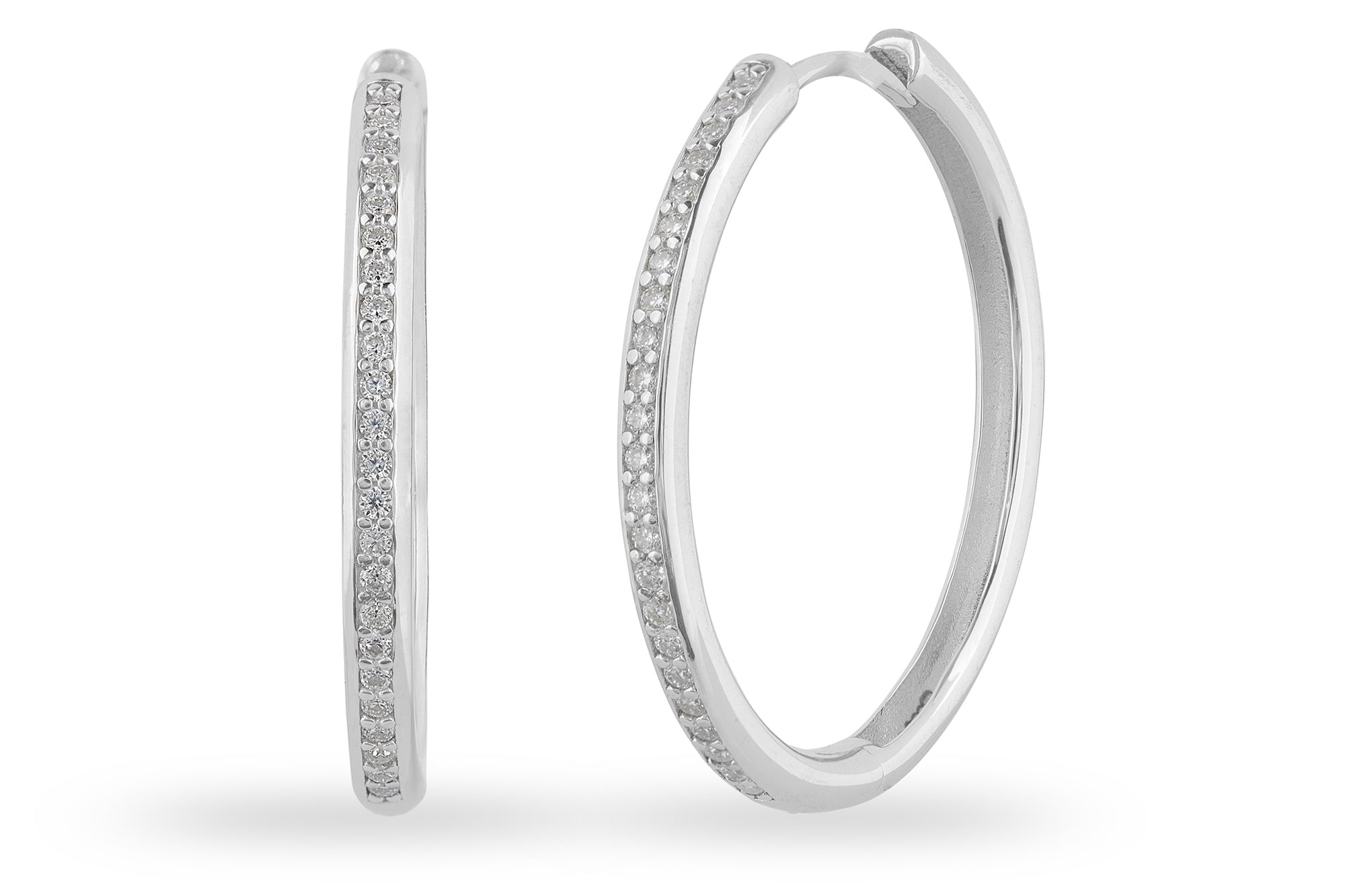 space diamond earrings hoops