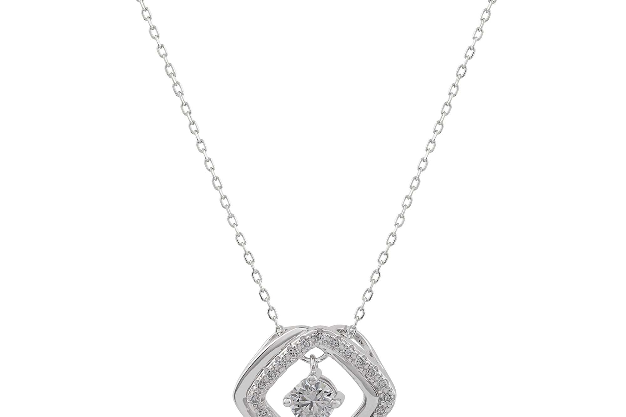 Shop Silver Moissanite Pendant Necklace for Ladies- Anemoii