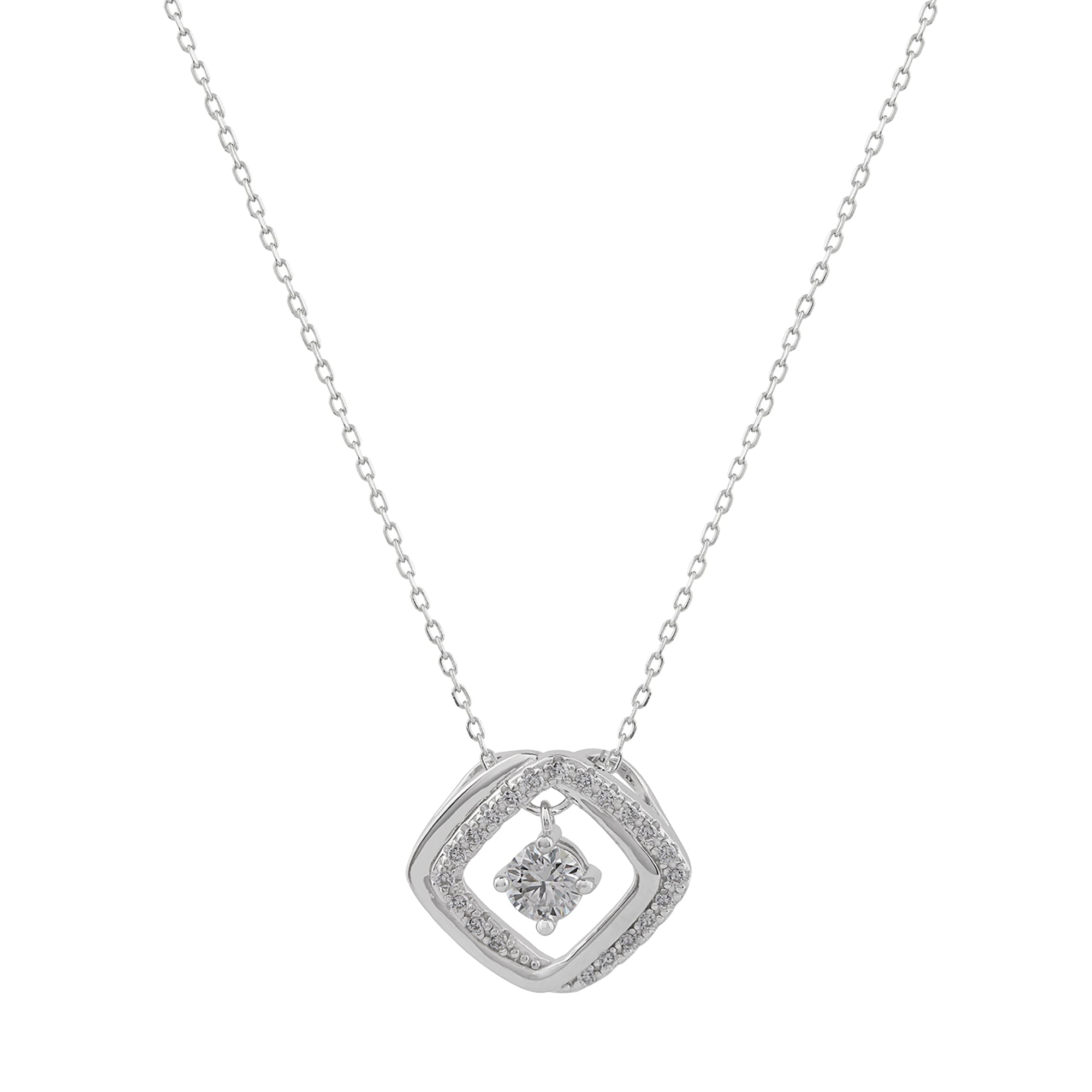 Shop Silver Moissanite Pendant Necklace for Ladies- Anemoii