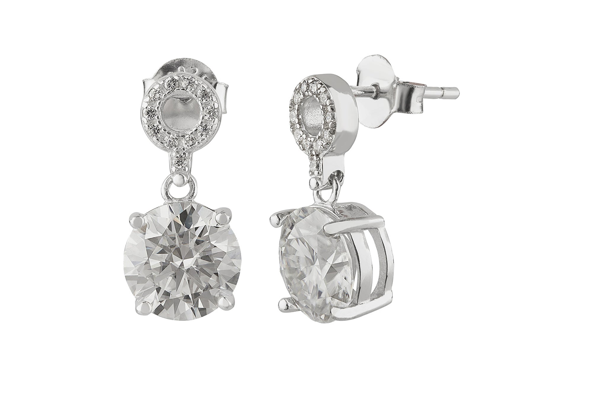 round moissanite stone earrings studs