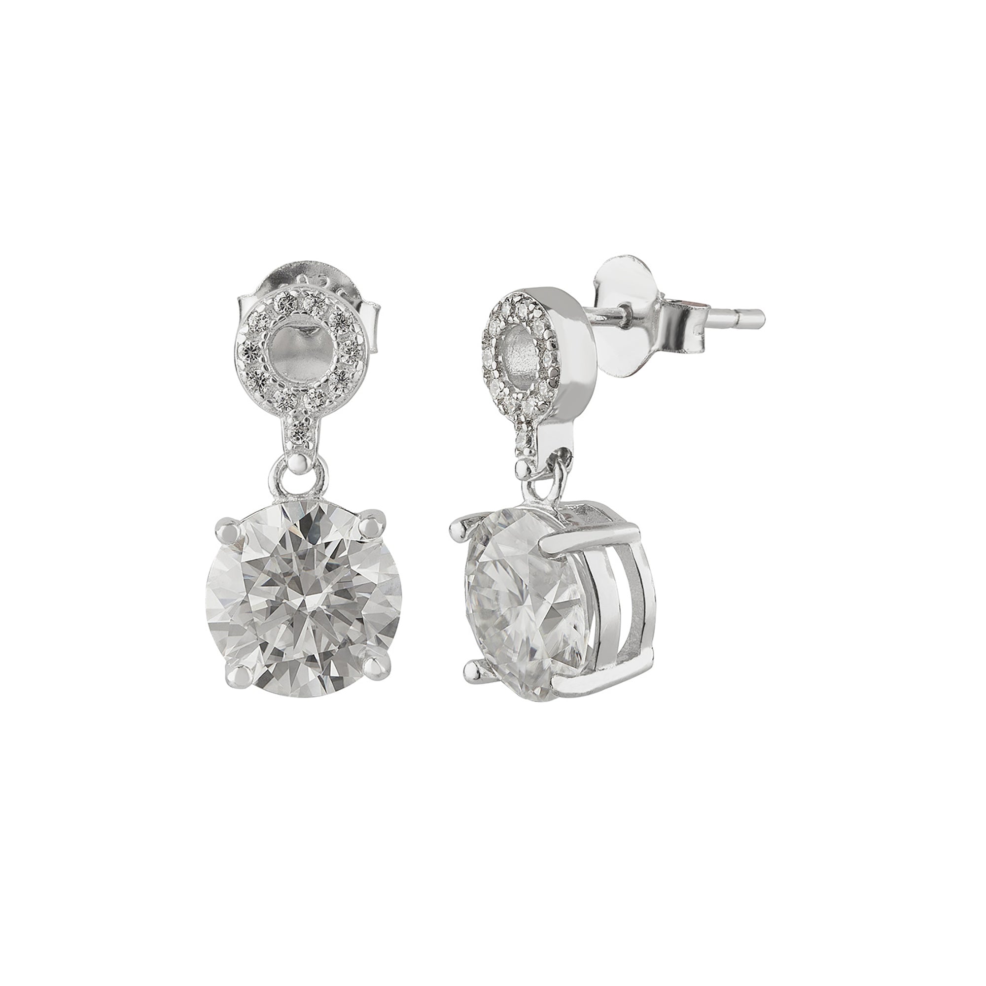 round moissanite stone earrings studs