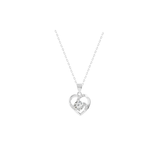 Abstract Heart Moissanite Stone Pendant with Sterling Silver Chain