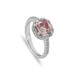 pink moissanite ring