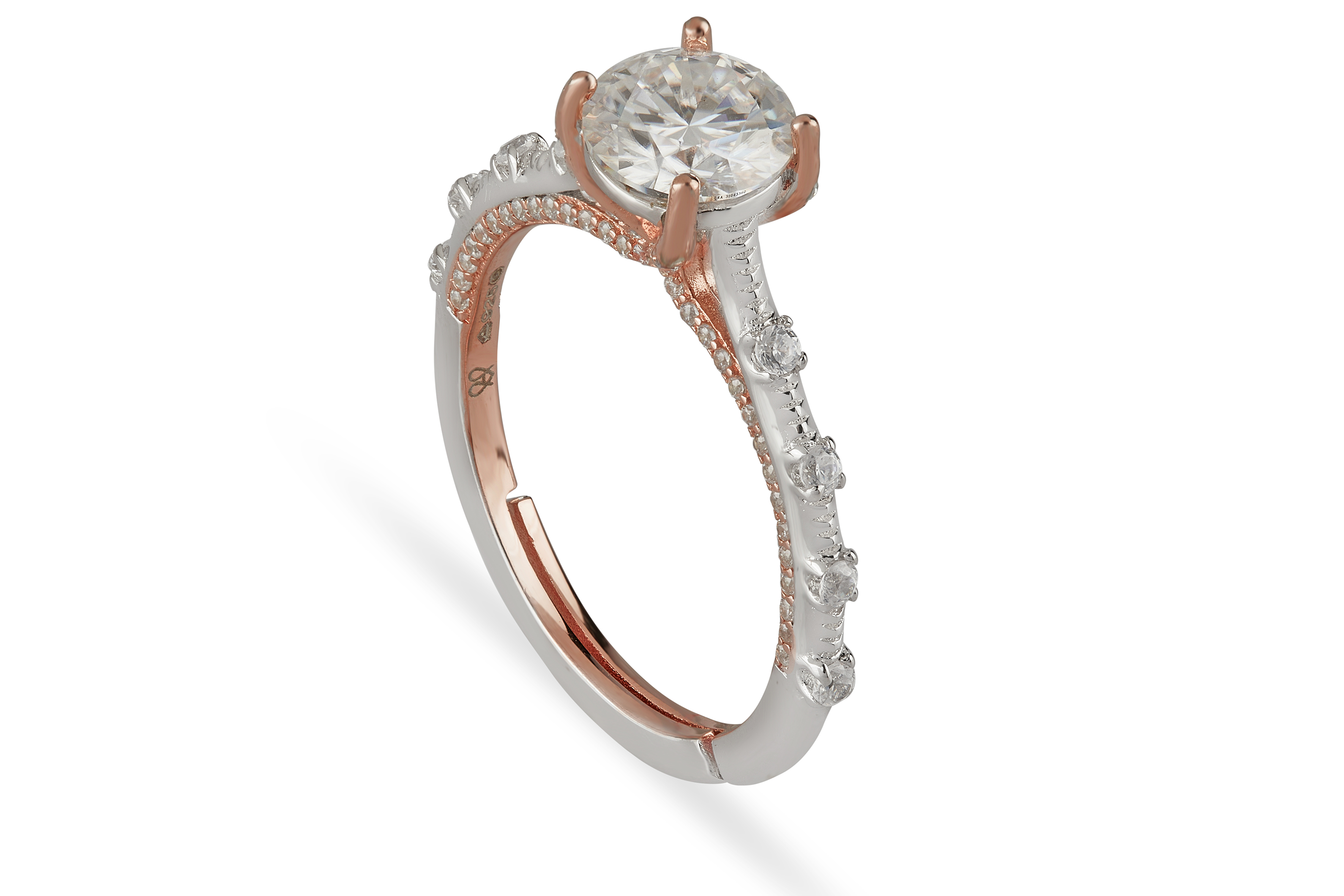 Shop Celestial Rose Gold Moissanite Ring in India - Anemoii