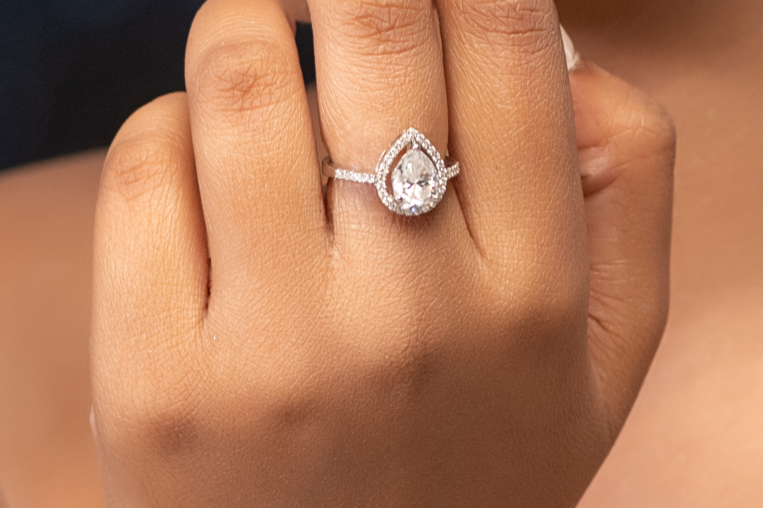 Classic Pear Cut Moissanite Ring