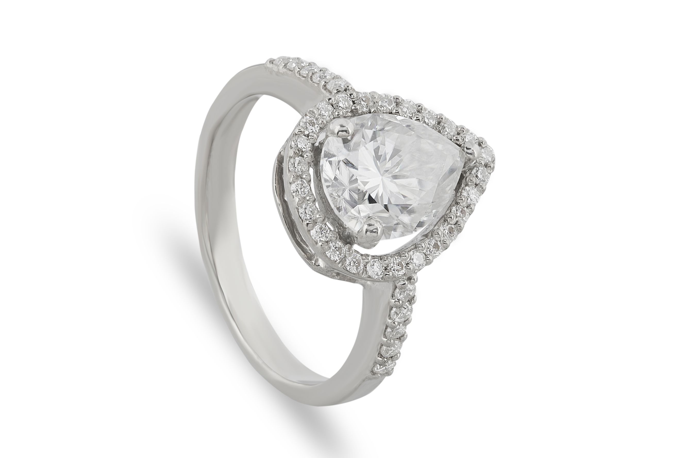 Pearl Cut Moissanite Engagement Rings