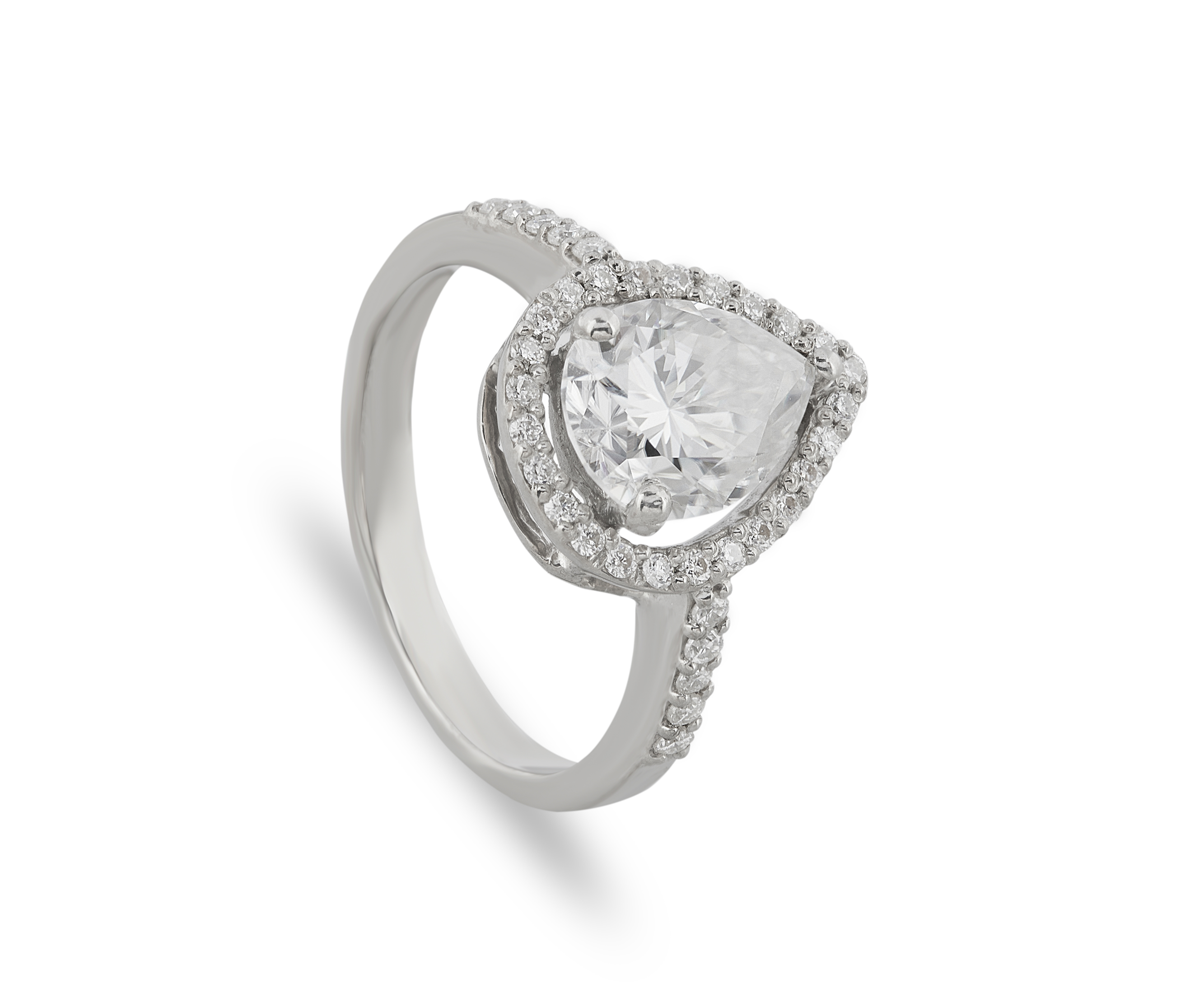 Pearl Cut Moissanite Engagement Rings