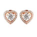 Heart shaped moissanite stud earrings gold
