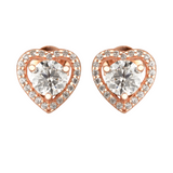 Heart shaped moissanite stud earrings gold