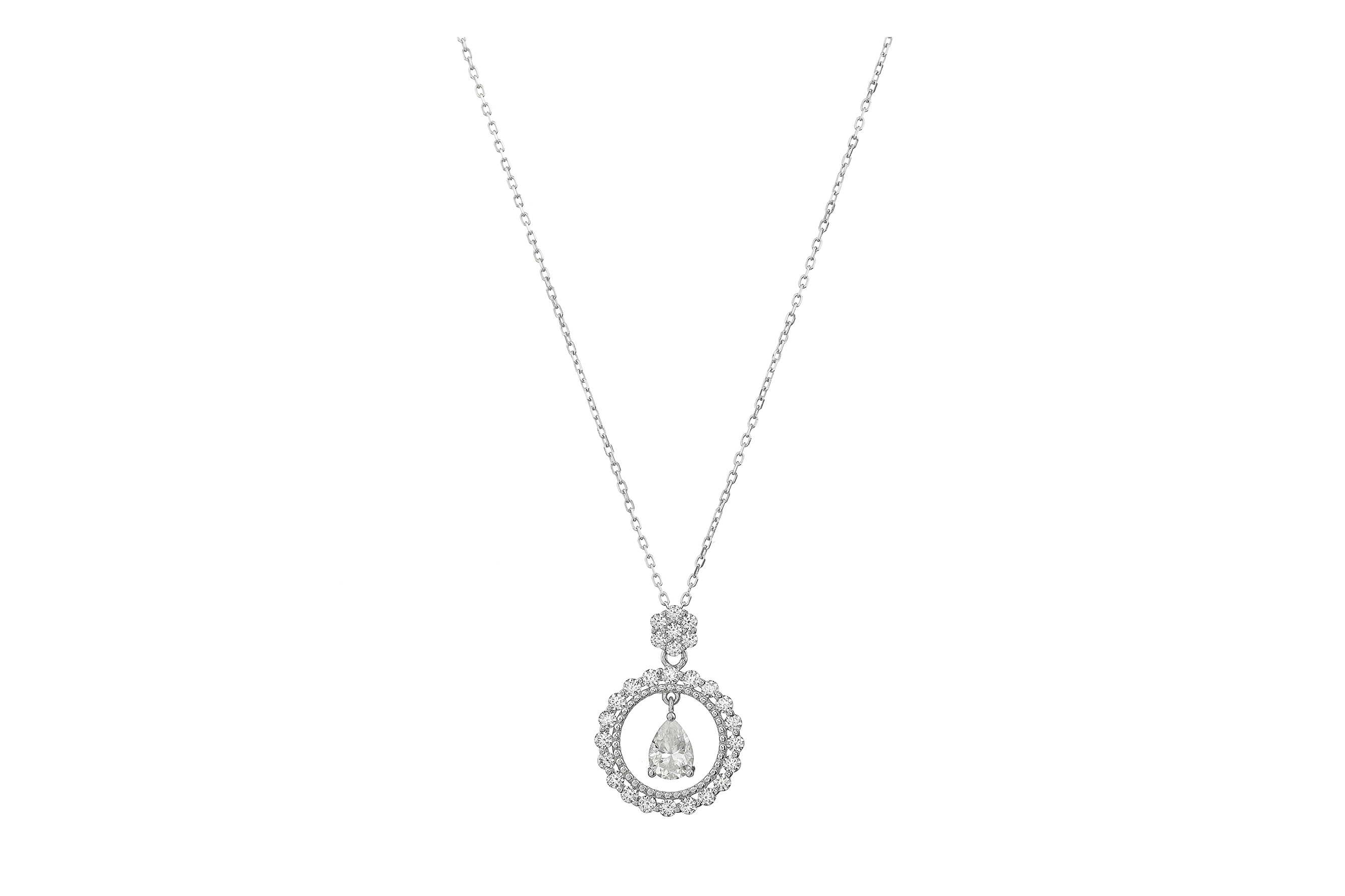 Ethereal Moissanite Studded Pendant with Sterling Silver Chain