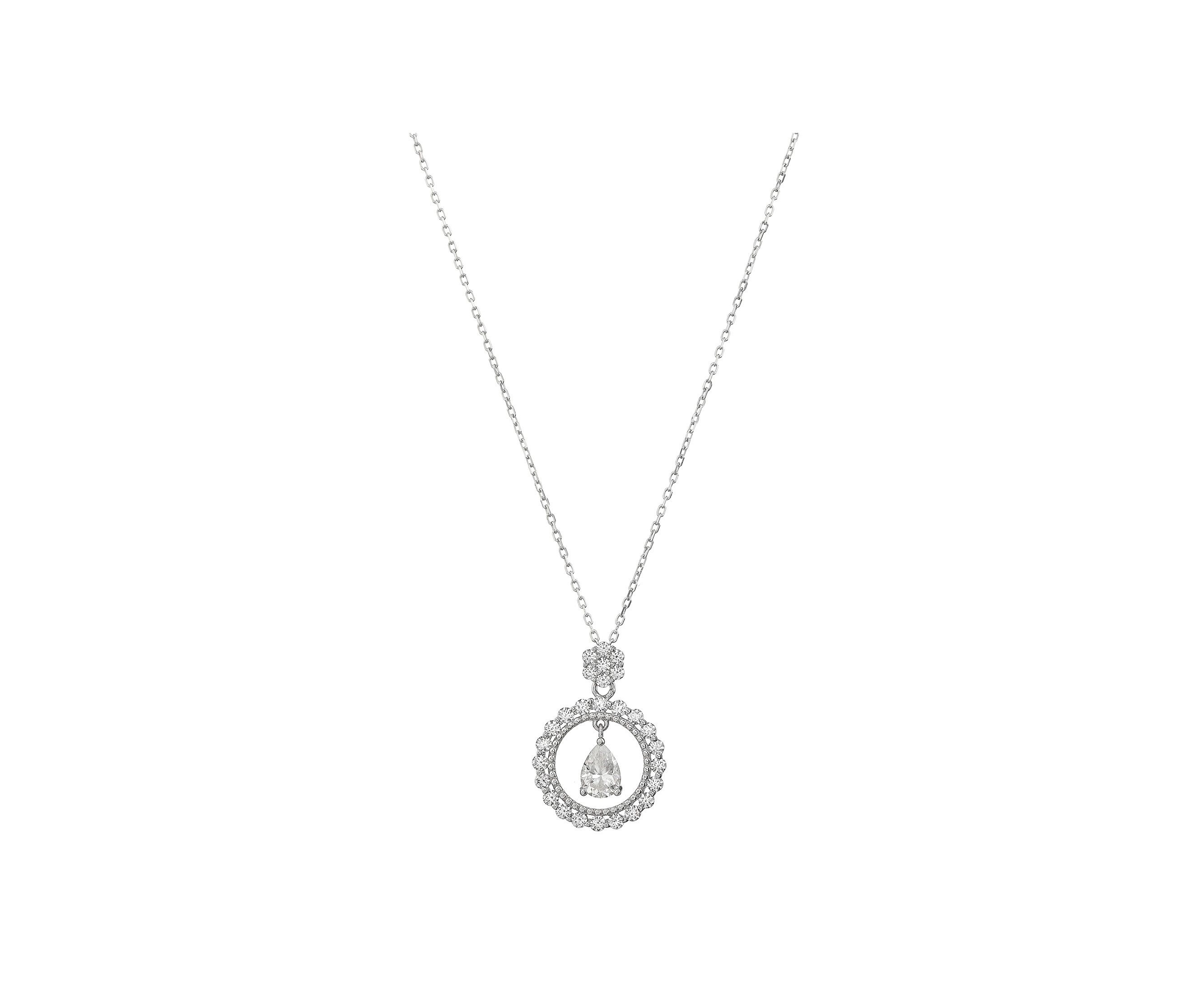 Ethereal Moissanite Studded Pendant with Sterling Silver Chain