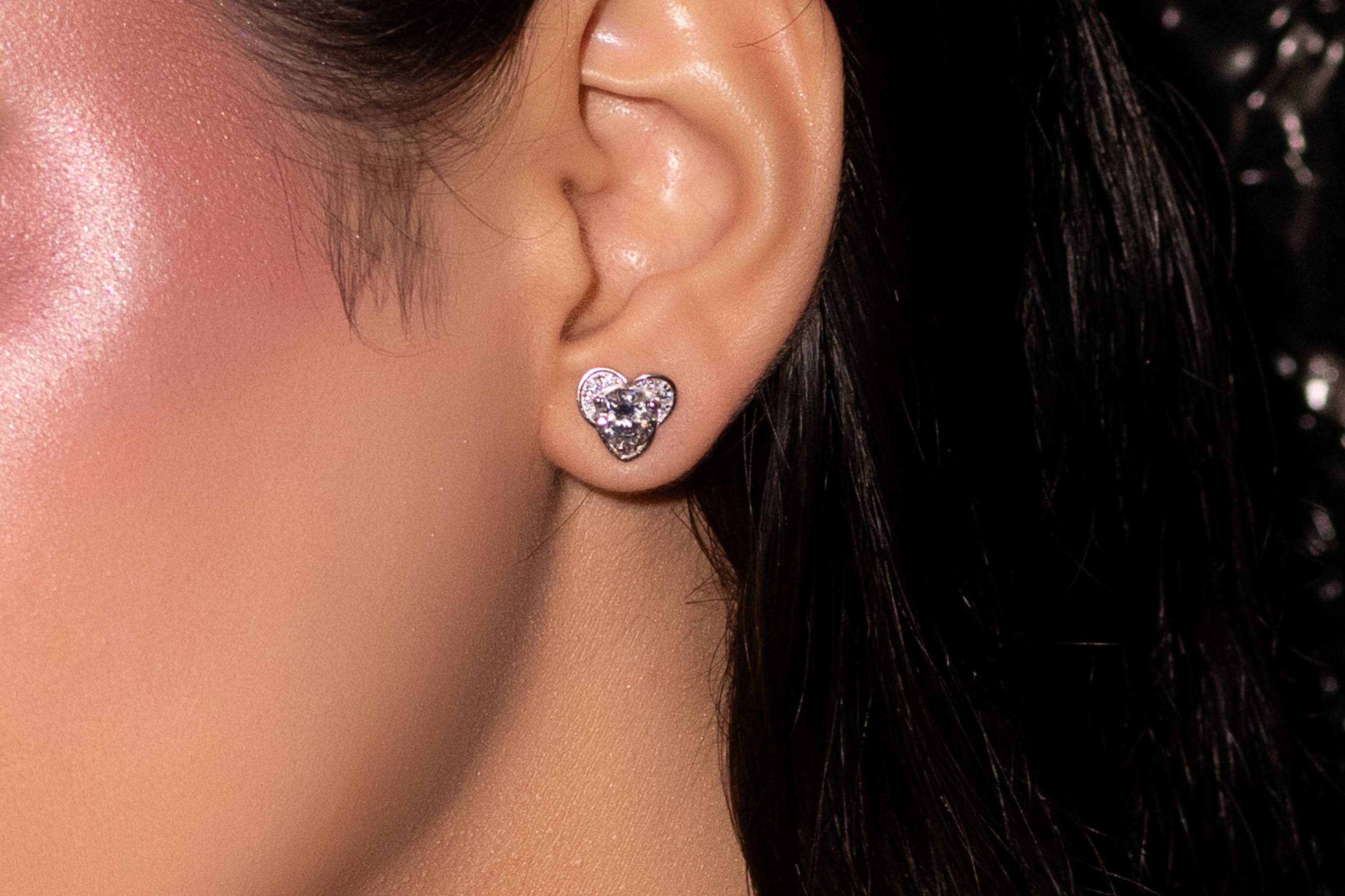 moissanite flower earrings