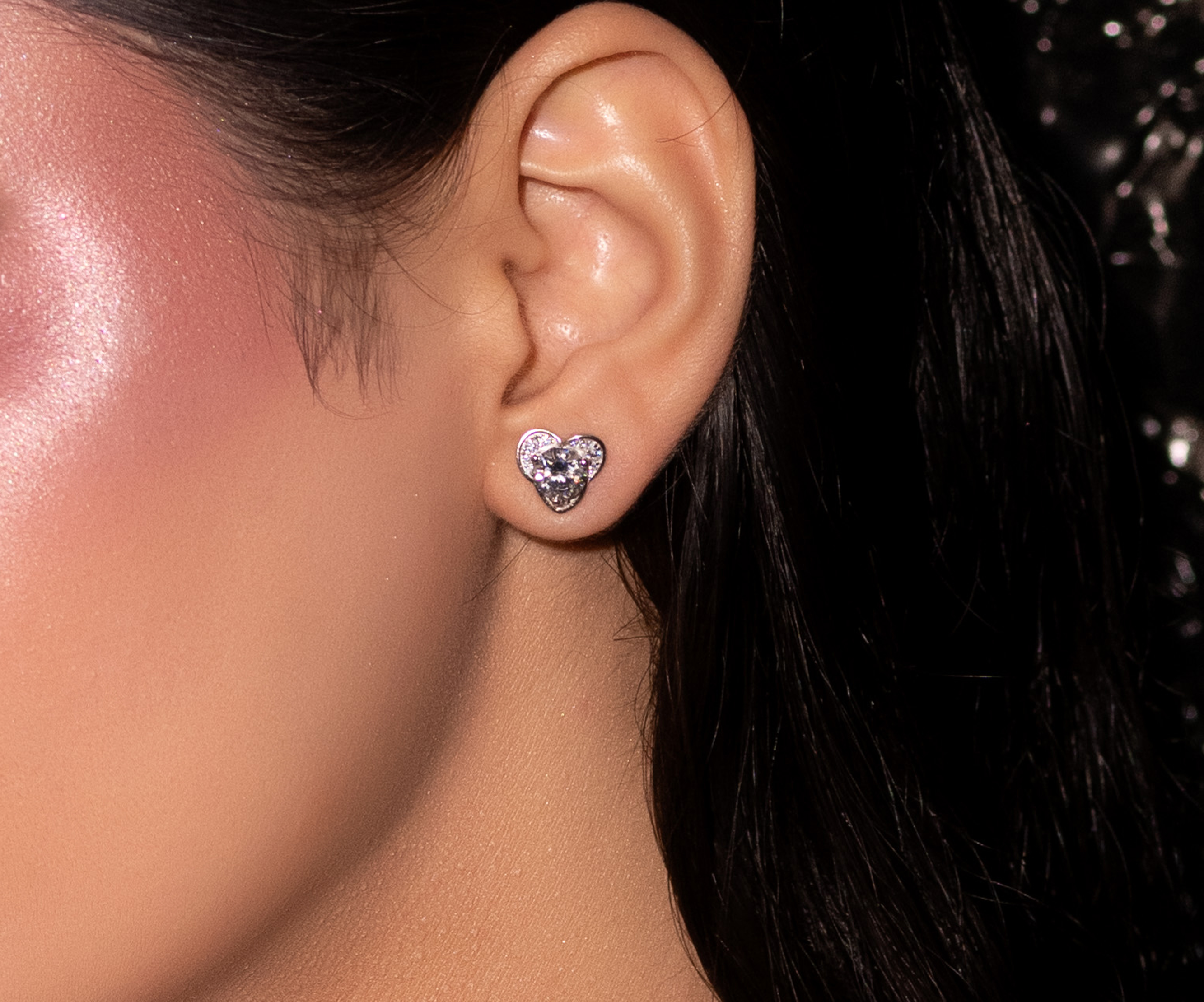moissanite flower earrings