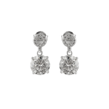 girls round moissanite stone earrings