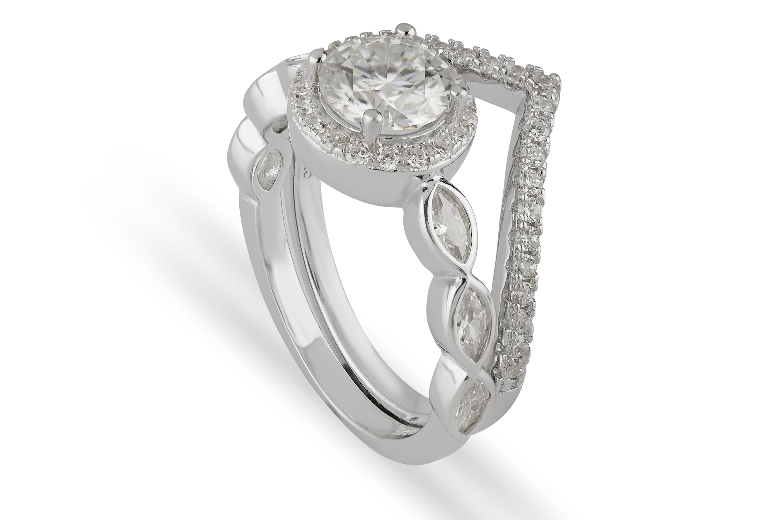 double band moissanite ring