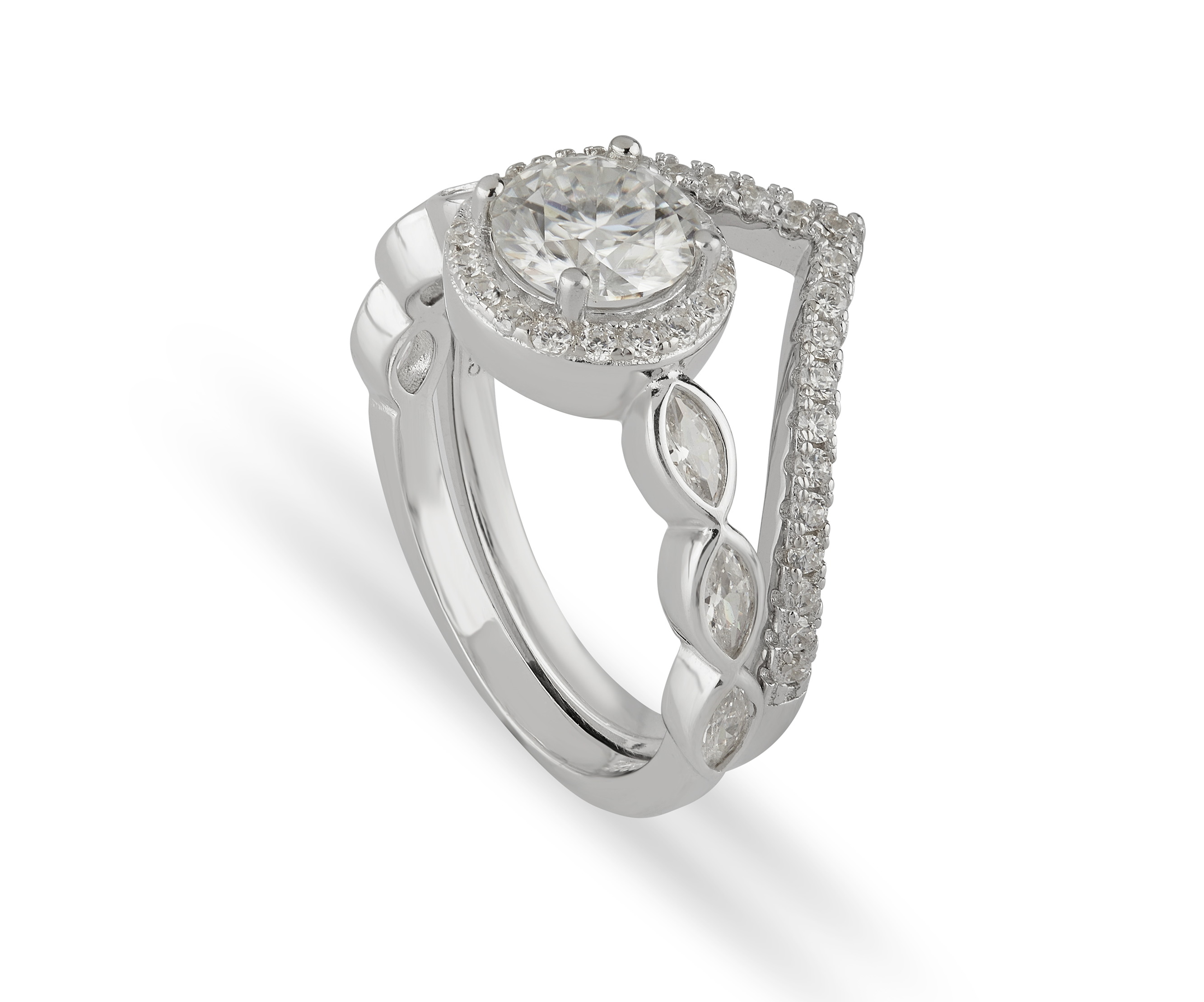 double band moissanite ring