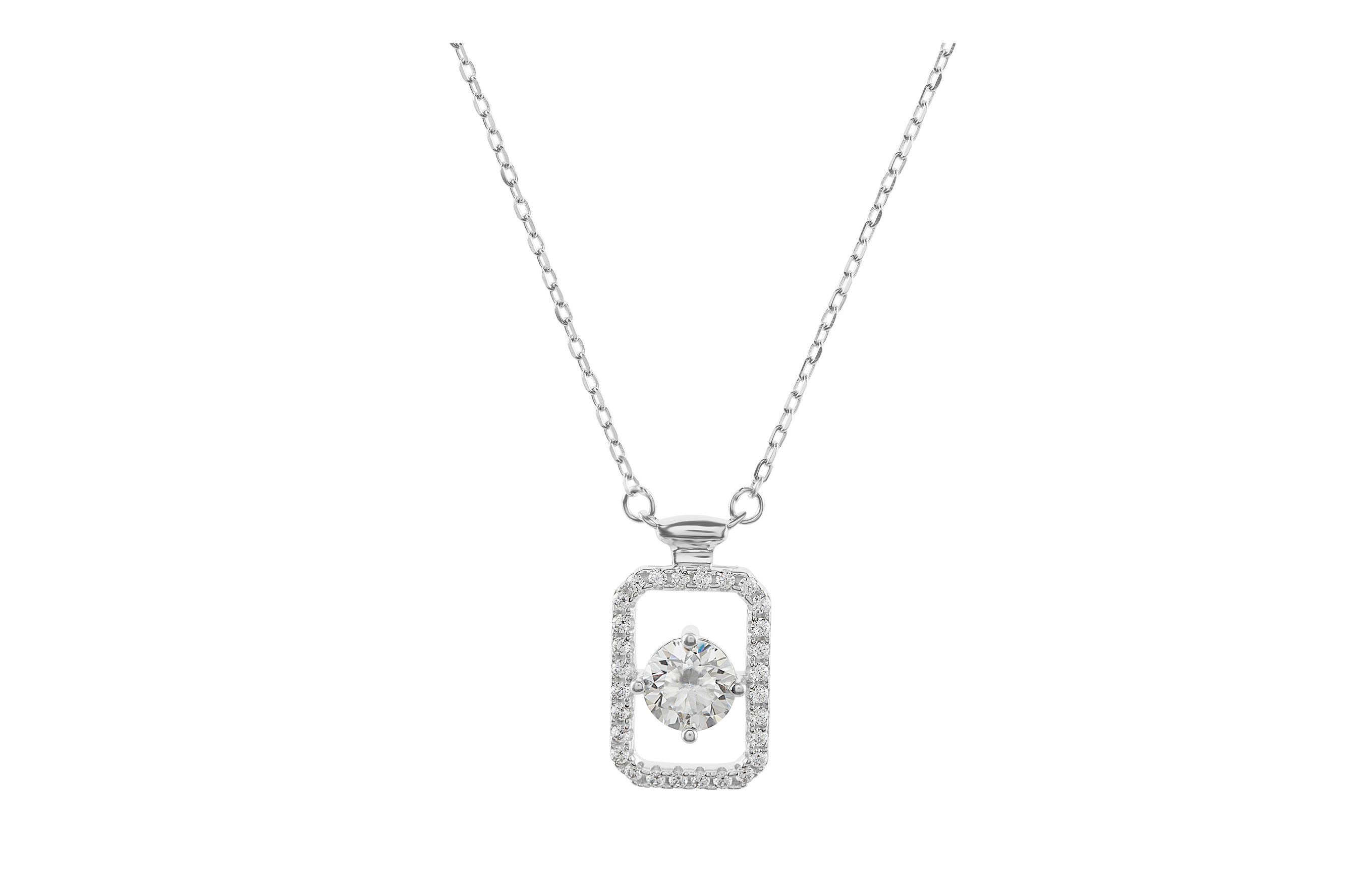 Women symmetric moissanite pendant