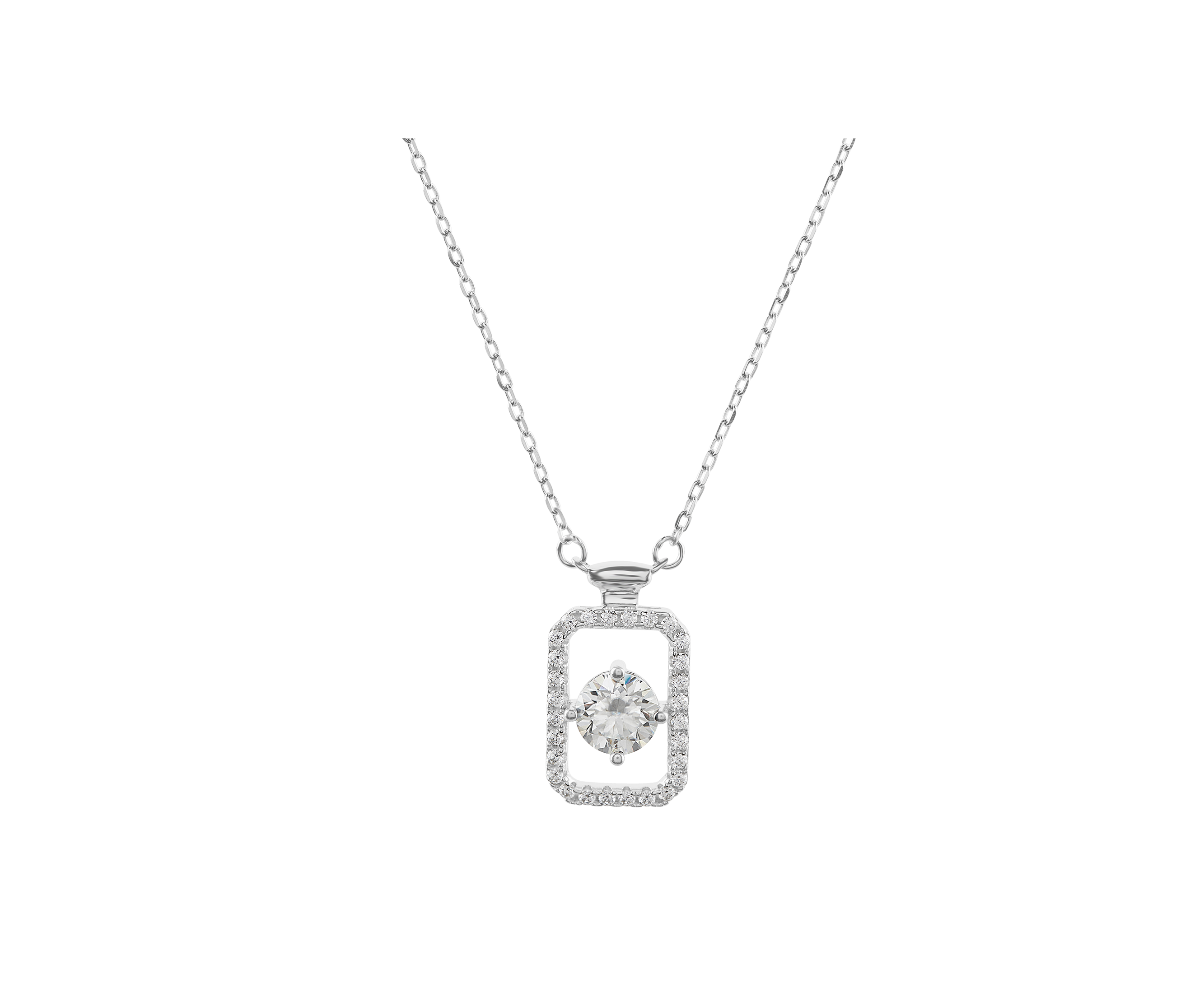 Women symmetric moissanite pendant