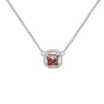 women blush pink moissanite stone pendant