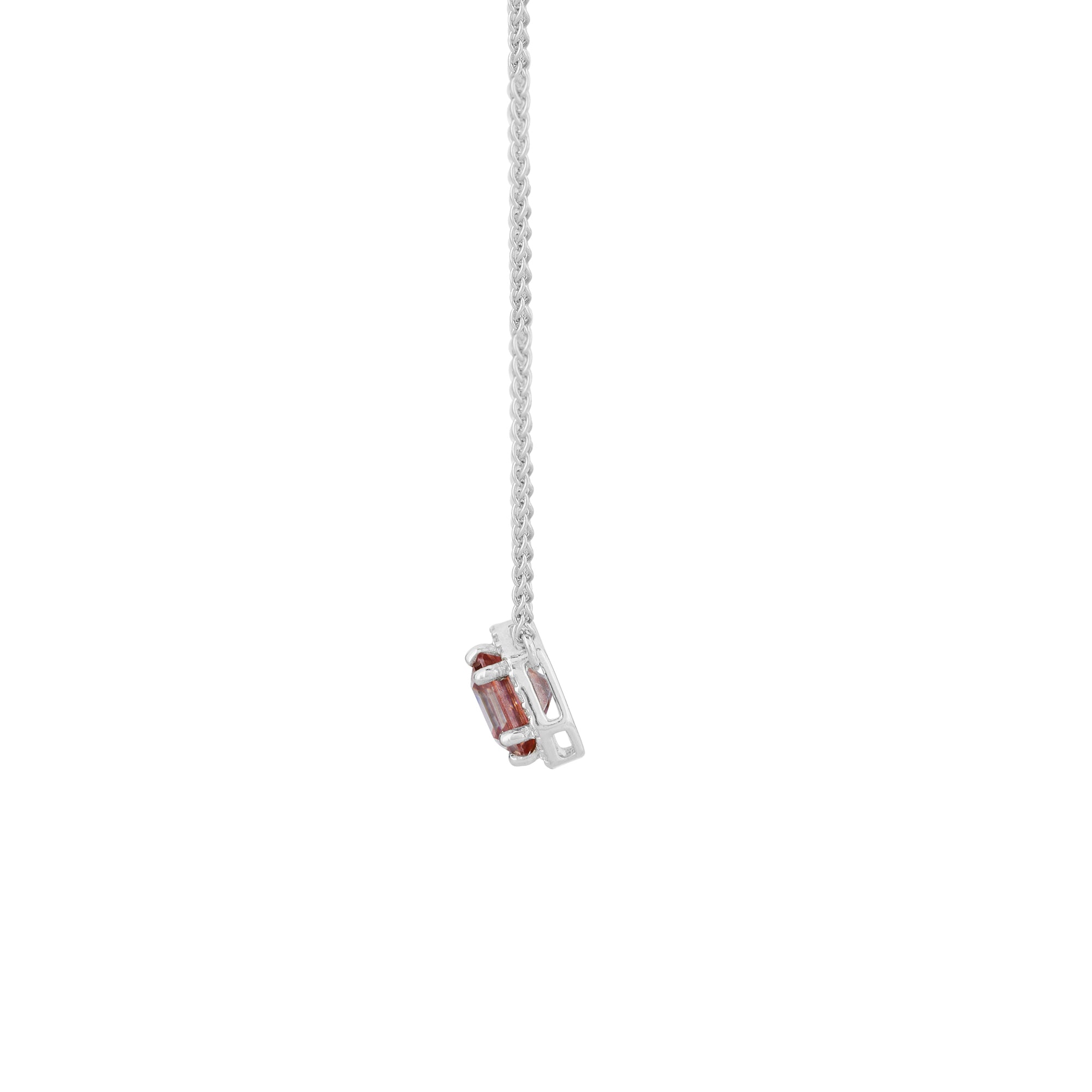 men blush pink moissanite stone pendant
