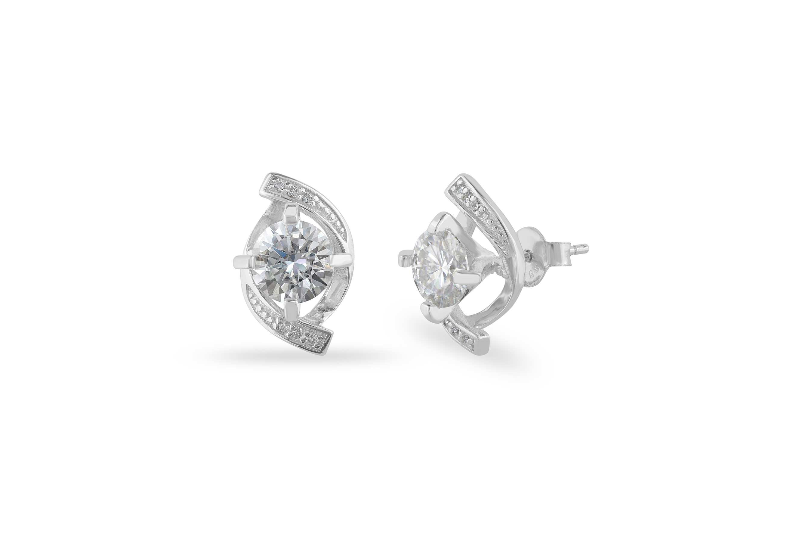 Buy Moissanite Diamond Price Stud Earrings Price India