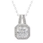 silver chain with diamond pendant