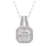 silver chain with diamond pendant