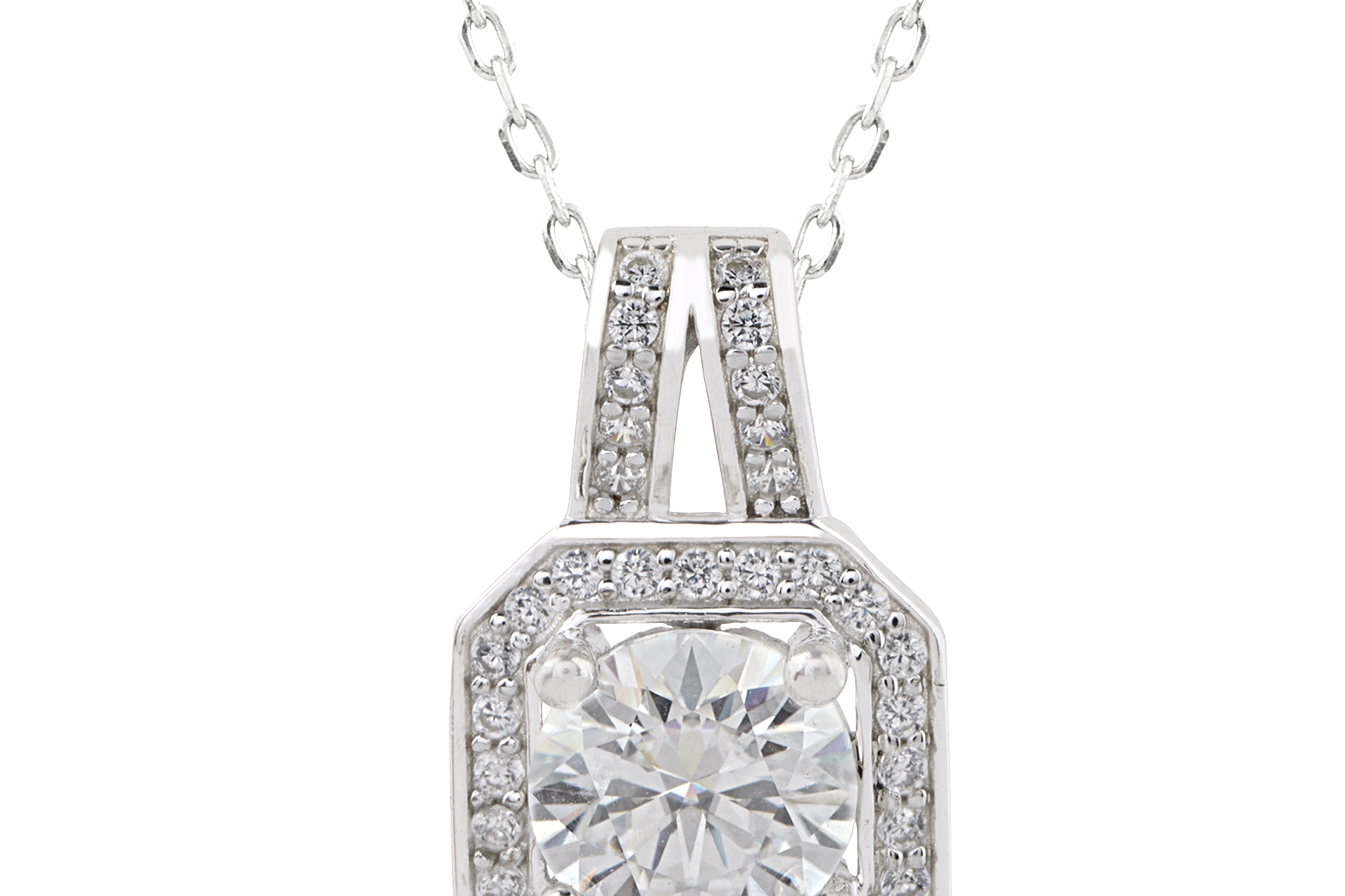 silver chain with diamond pendant