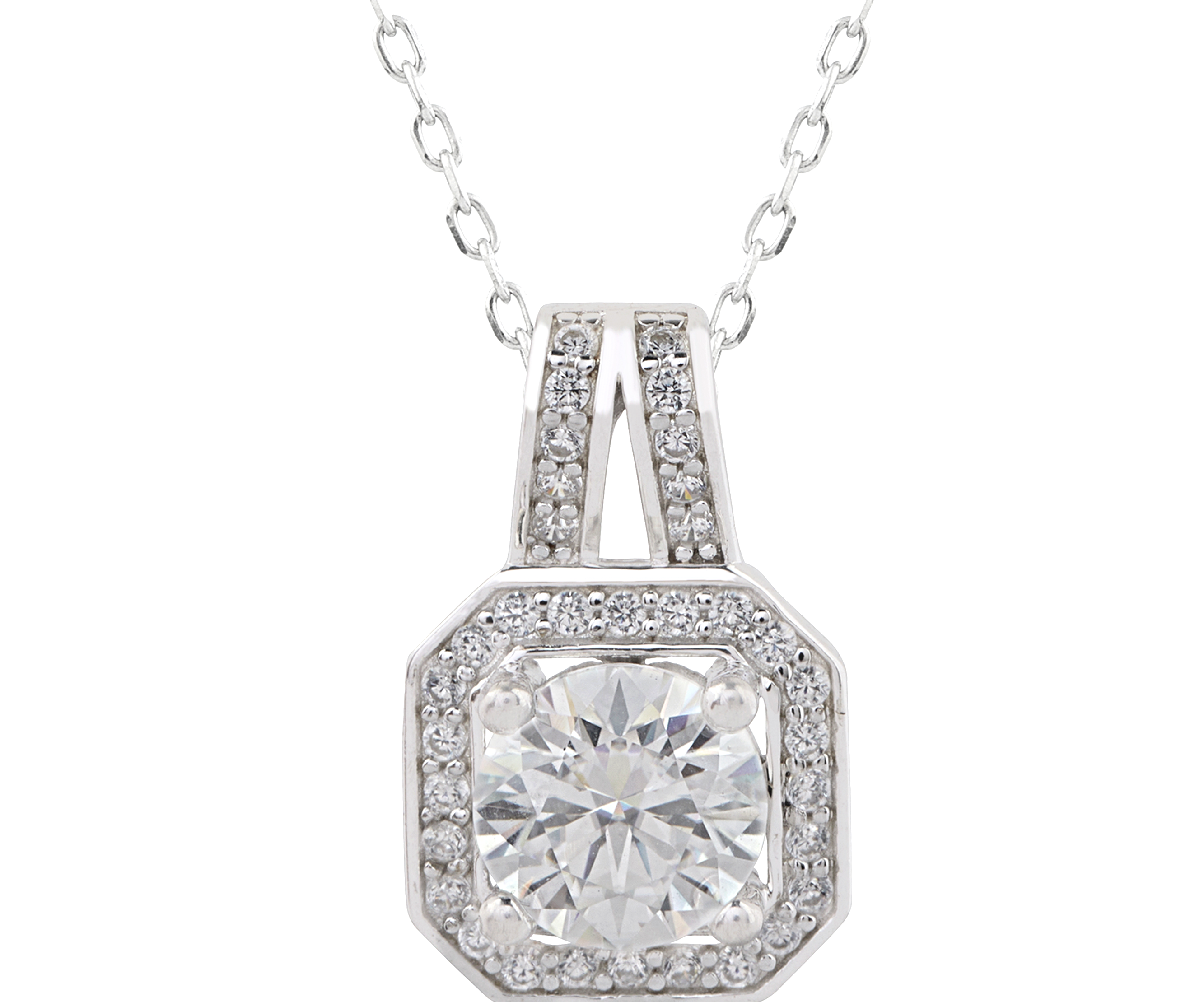 silver chain with diamond pendant