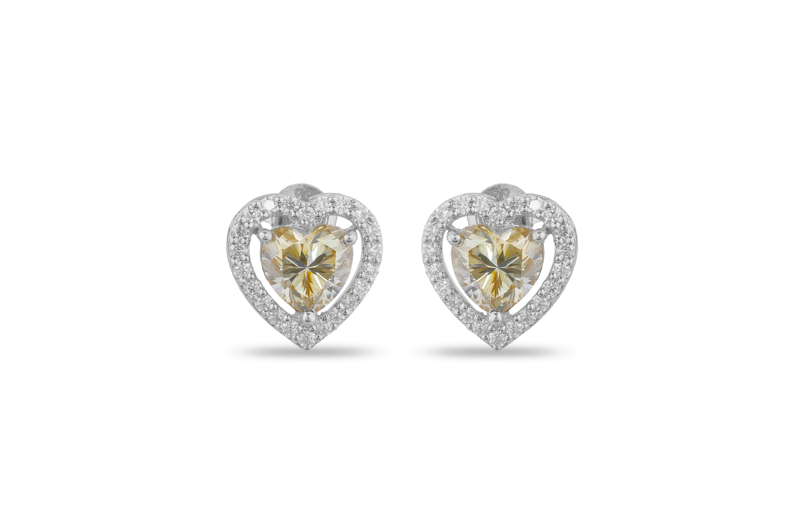 Women heart stud earrings
