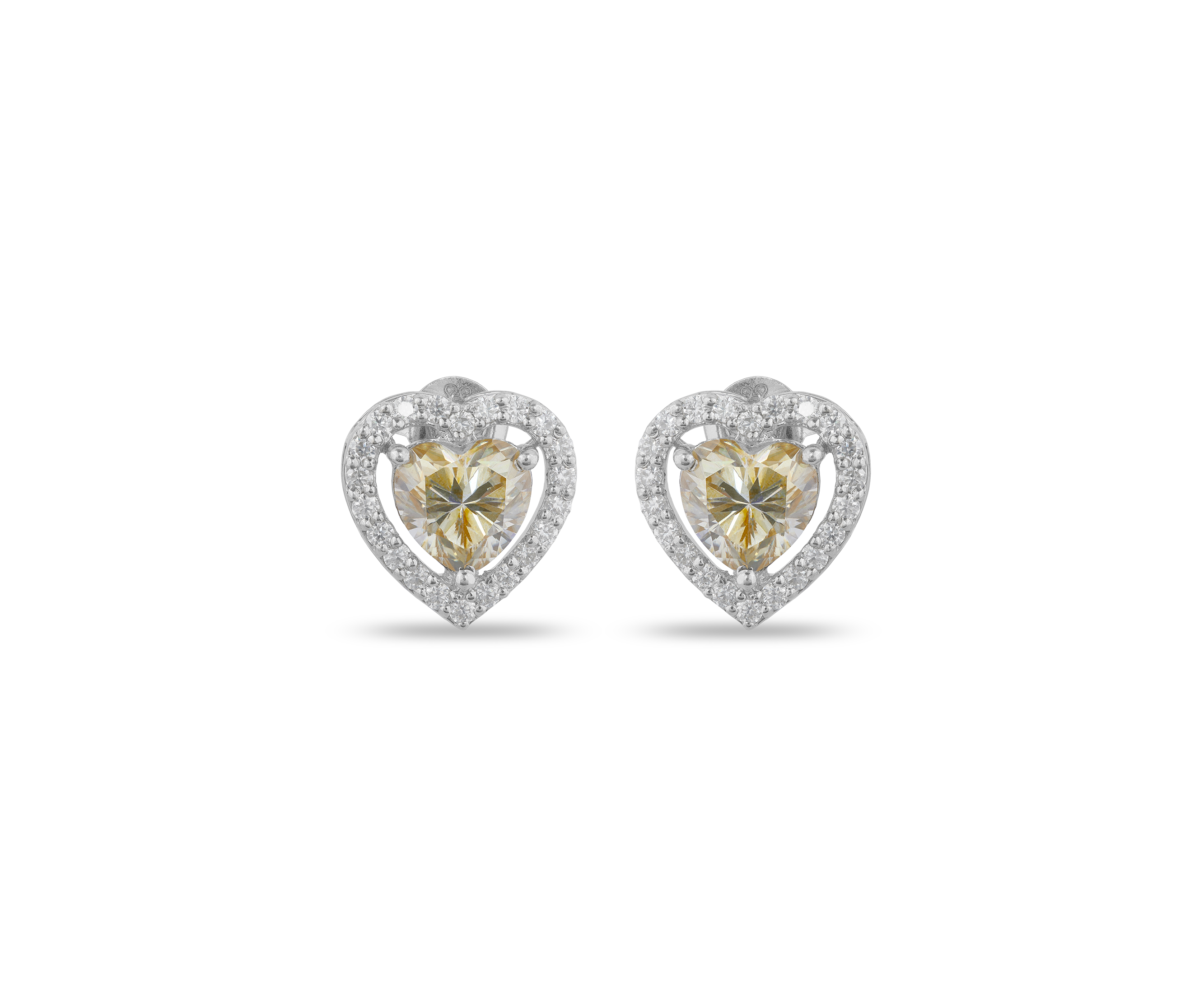 Women heart stud earrings