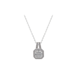 Women diamond pendant with sterling silver chain