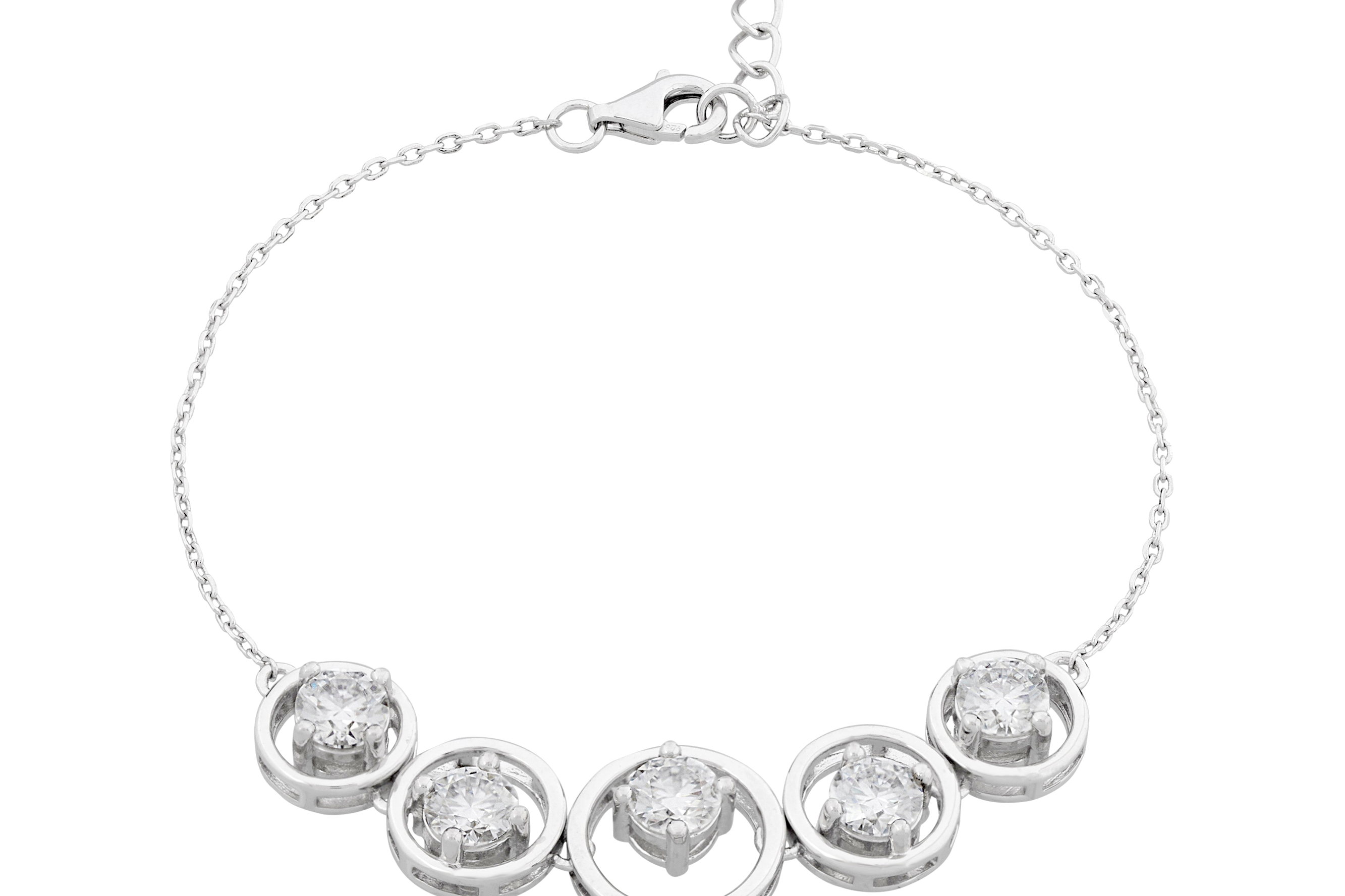 women moissanite bracelet in sterling silver