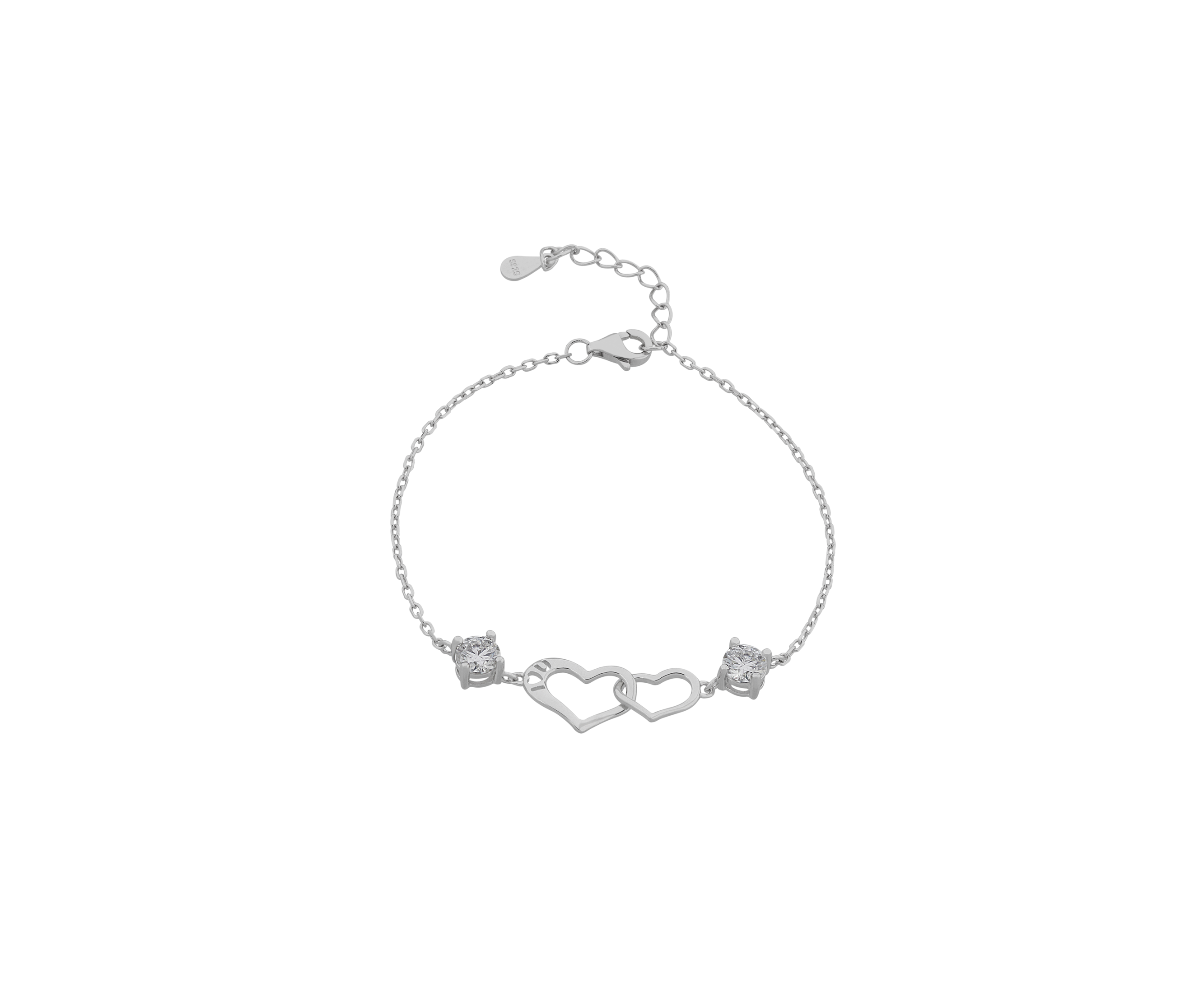 Heart Nebula Moissanite Bracelet in Sterling Silver