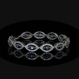 Women blue marquise cut moissanite bracelet