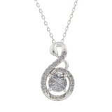 Speck Moissanite Studded Pendant in Sterling Silver