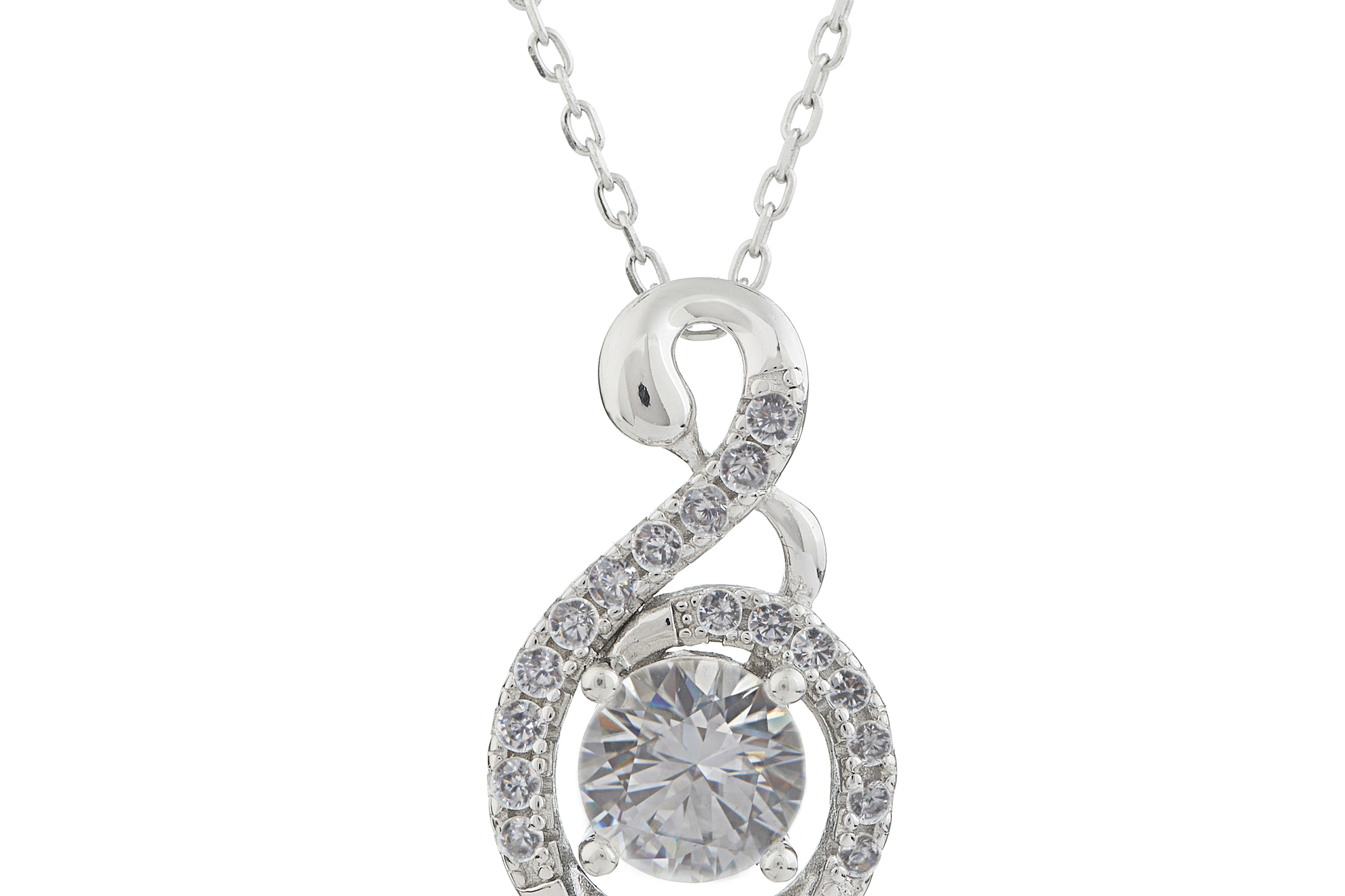 Speck Moissanite Studded Pendant in Sterling Silver