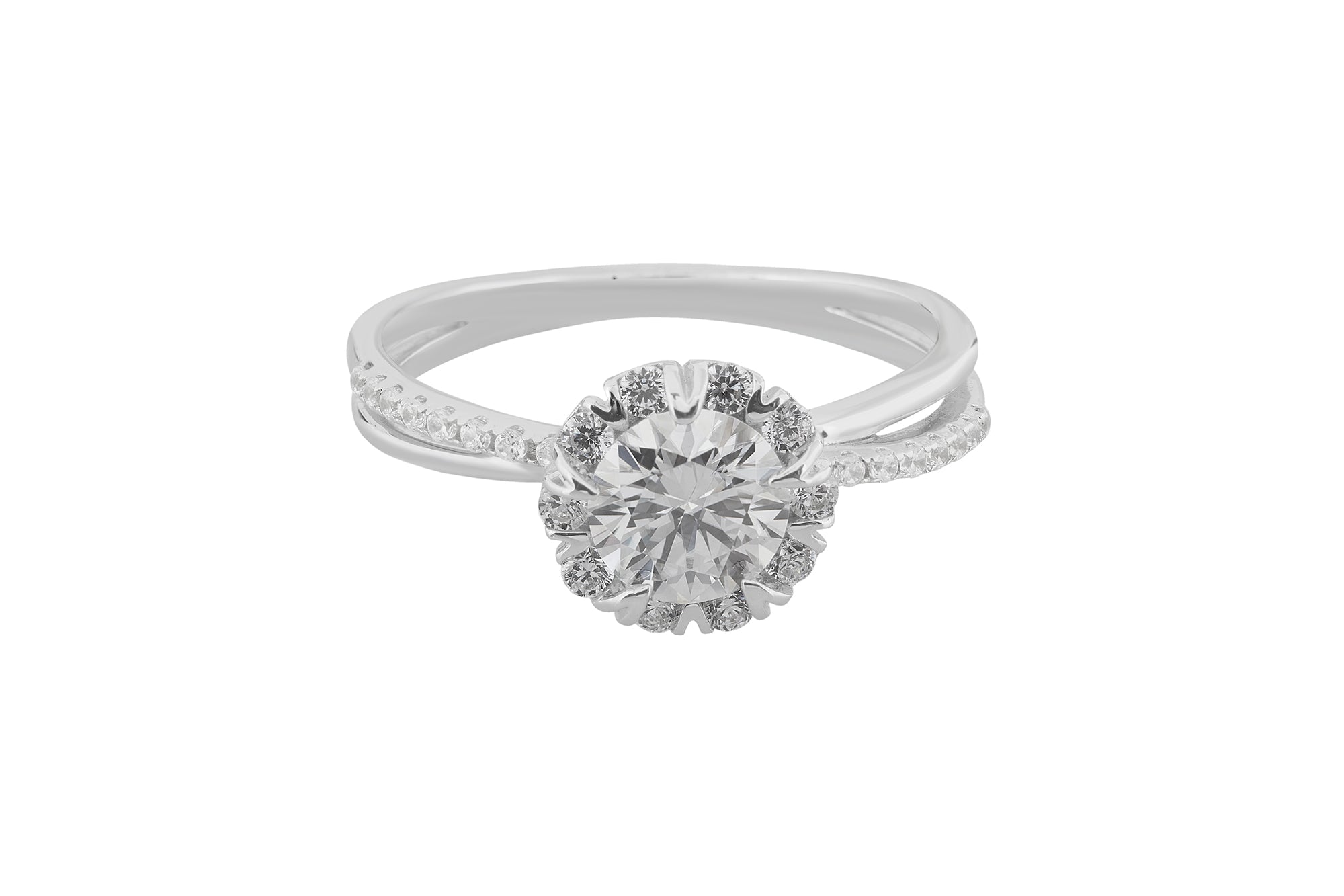 Twisted Moissanite Stone Ring