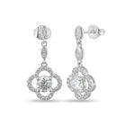 Floral Moissanite Drop Earrings 