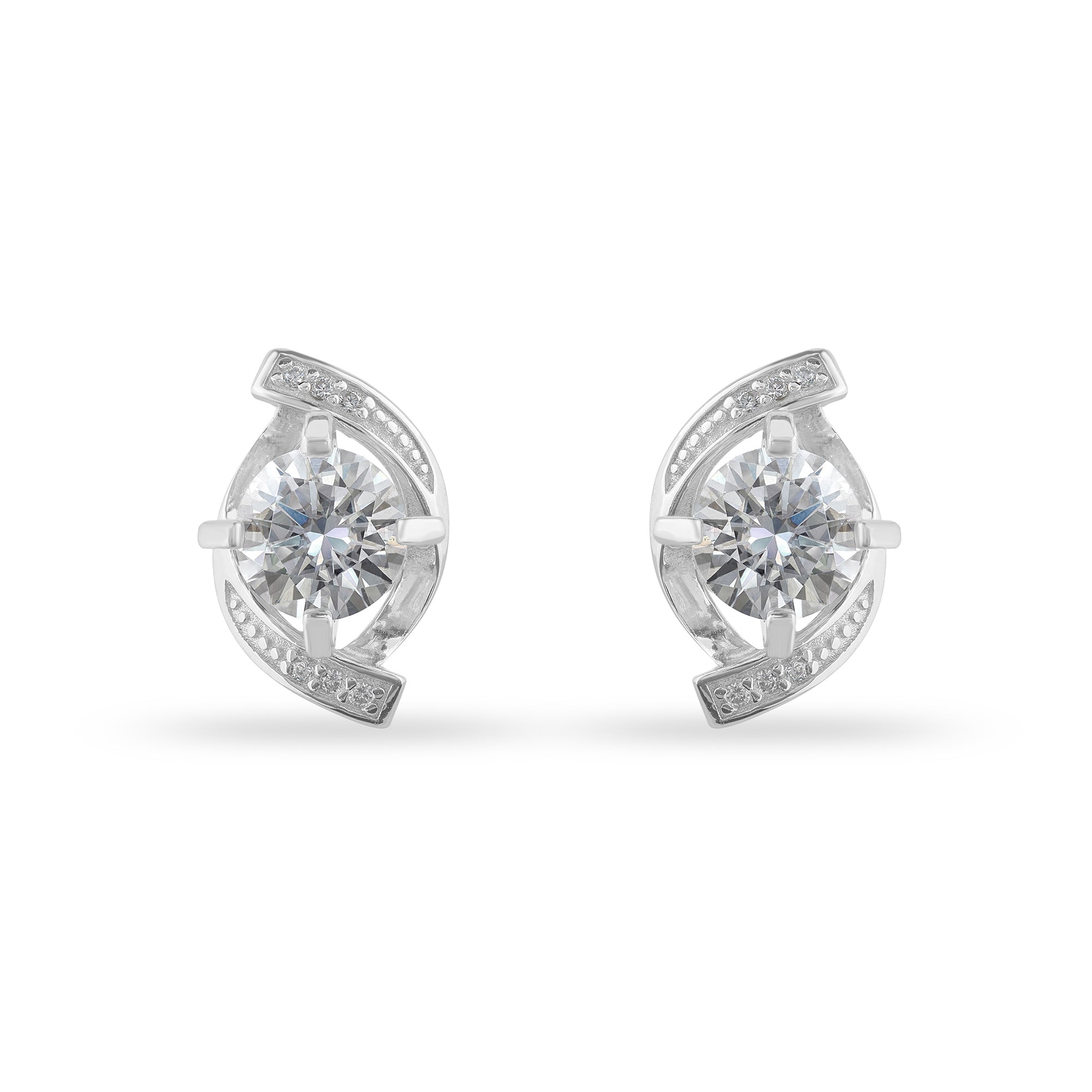 Twisted Moissanite Stud Earrings 